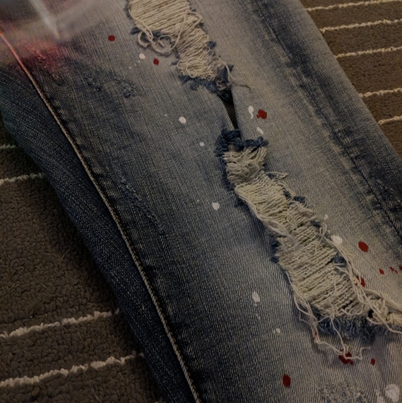 Crysp denim distressed mens skinny  jeans - Picture 4 of 6
